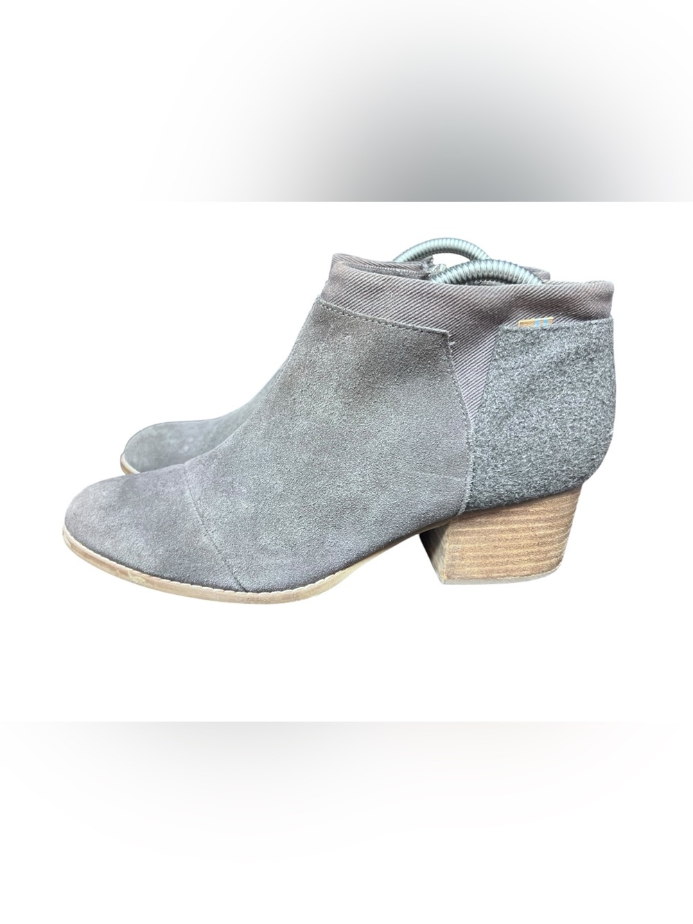 Toms Loren Gray Suede Ankle Boots Size 10 - Picture 2 of 7